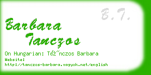 barbara tanczos business card